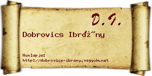 Dobrovics Ibrány névjegykártya